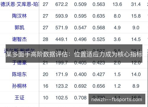 某多面手高阶数据评估：位置适应力成为核心指标